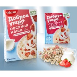 Каша овсяная с клубникой и сливками, 200г